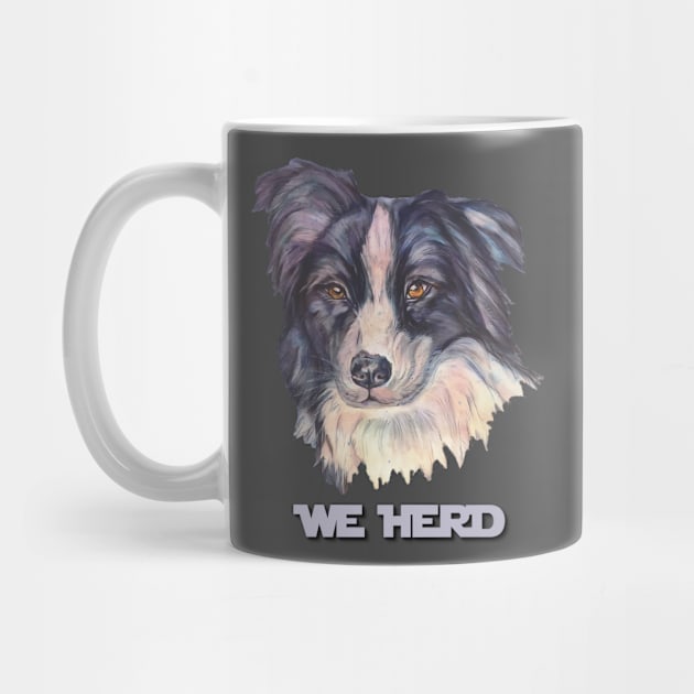 We Herd, Border Collie Face by candimoonart